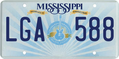 MS license plate LGA588