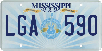 MS license plate LGA590