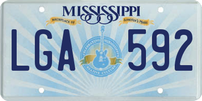 MS license plate LGA592