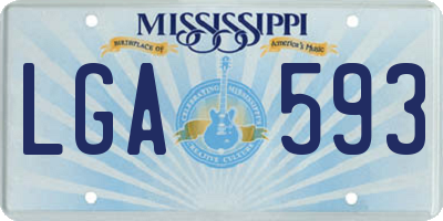 MS license plate LGA593