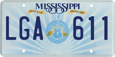 MS license plate LGA611