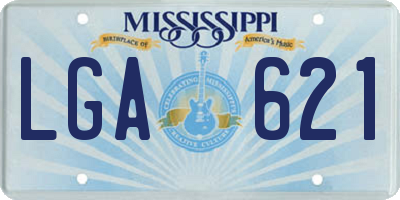 MS license plate LGA621