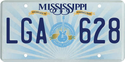 MS license plate LGA628