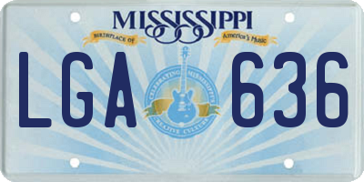 MS license plate LGA636