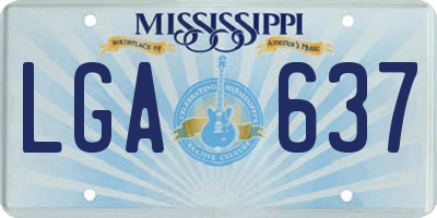 MS license plate LGA637