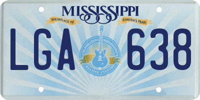 MS license plate LGA638