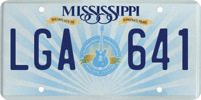 MS license plate LGA641