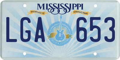 MS license plate LGA653