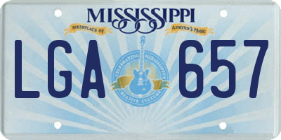 MS license plate LGA657