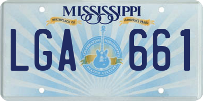 MS license plate LGA661