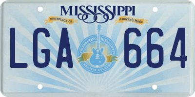MS license plate LGA664