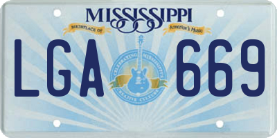 MS license plate LGA669