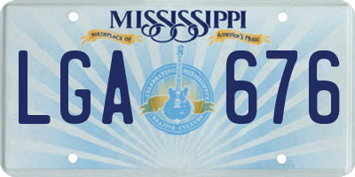 MS license plate LGA676