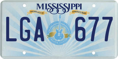 MS license plate LGA677