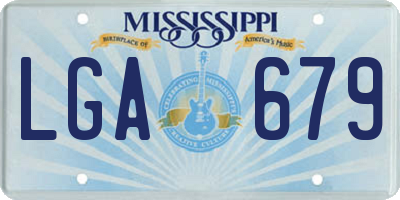 MS license plate LGA679