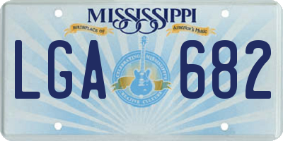 MS license plate LGA682