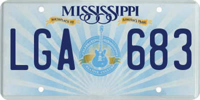 MS license plate LGA683