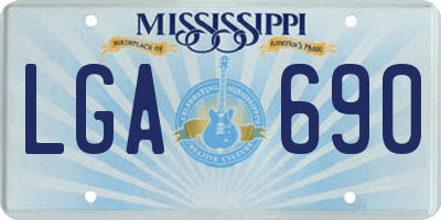MS license plate LGA690