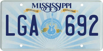 MS license plate LGA692