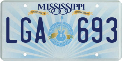MS license plate LGA693