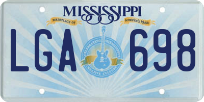 MS license plate LGA698