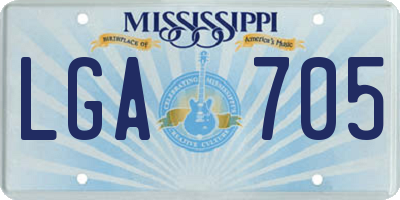 MS license plate LGA705
