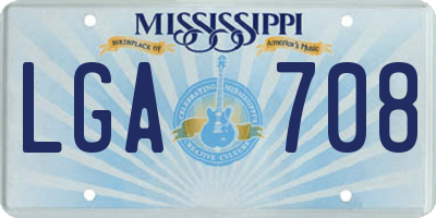 MS license plate LGA708
