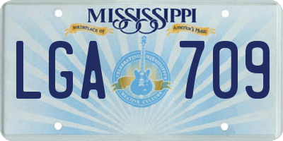 MS license plate LGA709