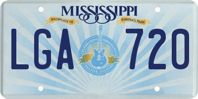 MS license plate LGA720