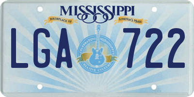 MS license plate LGA722