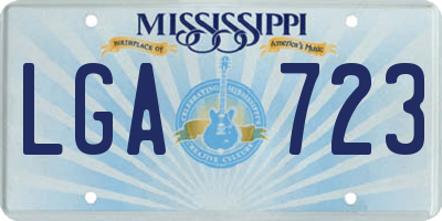 MS license plate LGA723