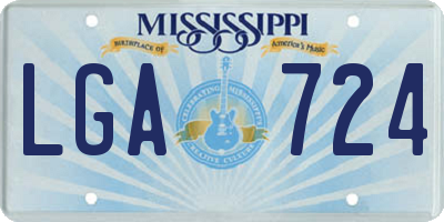 MS license plate LGA724