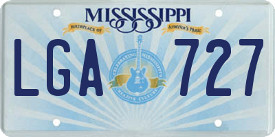 MS license plate LGA727