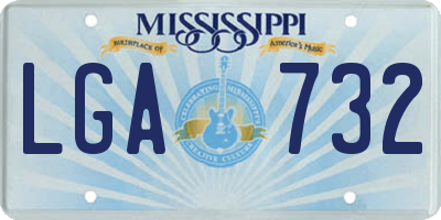 MS license plate LGA732