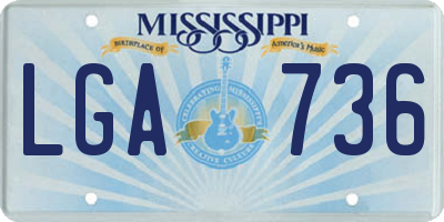 MS license plate LGA736