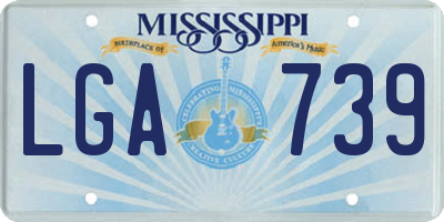 MS license plate LGA739