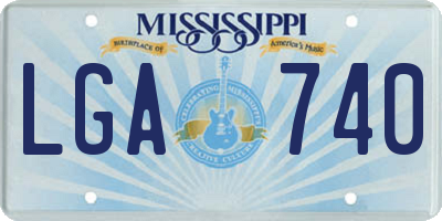 MS license plate LGA740