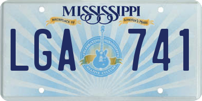 MS license plate LGA741