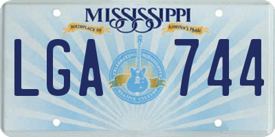 MS license plate LGA744