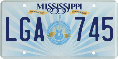 MS license plate LGA745