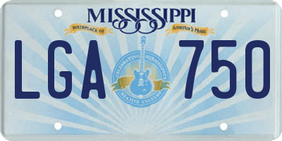 MS license plate LGA750