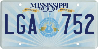 MS license plate LGA752