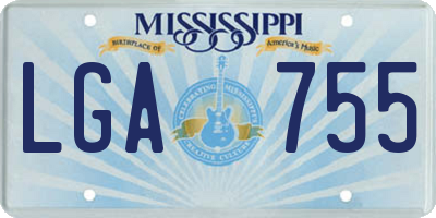 MS license plate LGA755