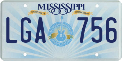 MS license plate LGA756