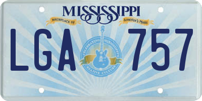 MS license plate LGA757