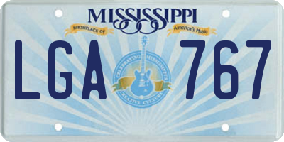 MS license plate LGA767