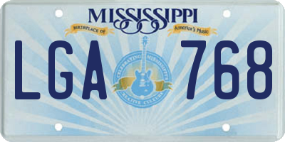 MS license plate LGA768