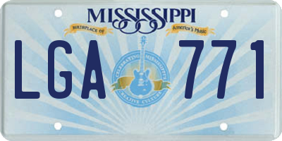 MS license plate LGA771