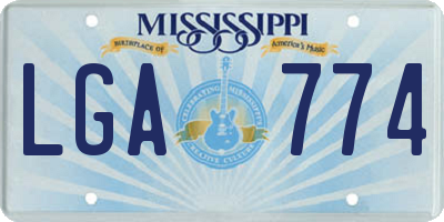 MS license plate LGA774