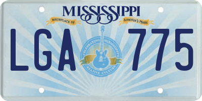 MS license plate LGA775